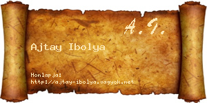 Ajtay Ibolya névjegykártya